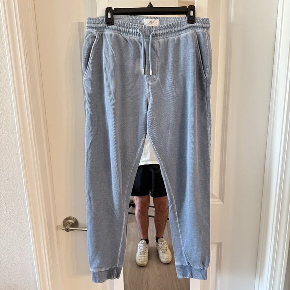 Mr P. Light Blue 100% Cotton Jogger Sweatpants Size S Made in Portugal - Picture 1 of 5